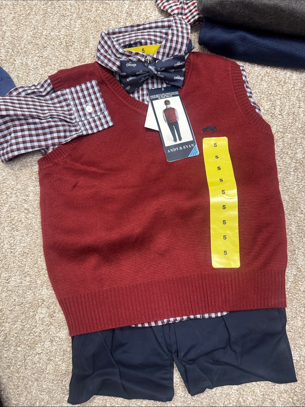 Andy & Evan Boys' Burgundy 4 piece set
